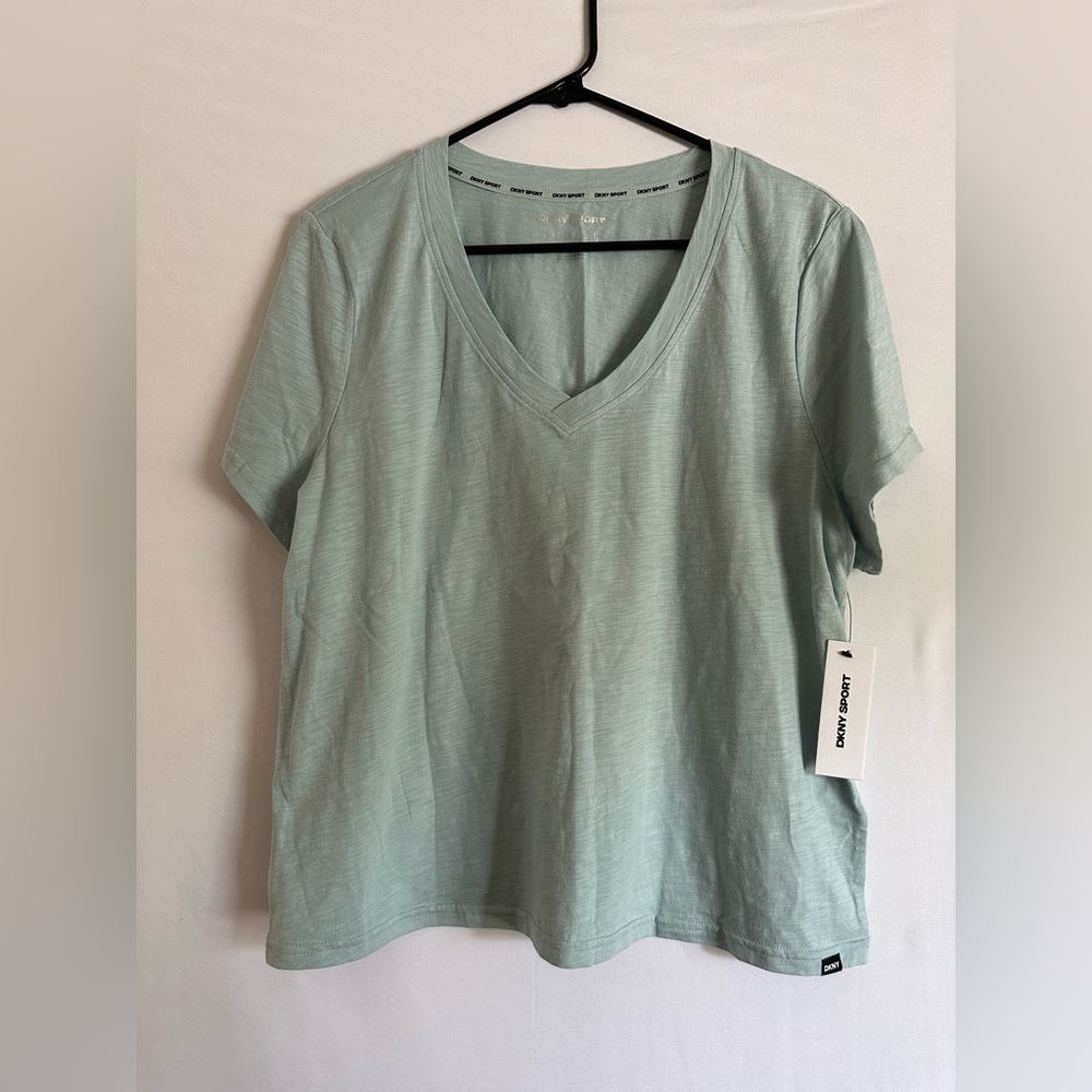 DKNY Sport V-Neck Short Sleeve 100% Cotton T-Shirt XL